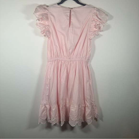 Sail To Sable Scalloped Hem Mini Dress - Pink Blush XS babyshowe preppy cotton - Picture 8 of 12